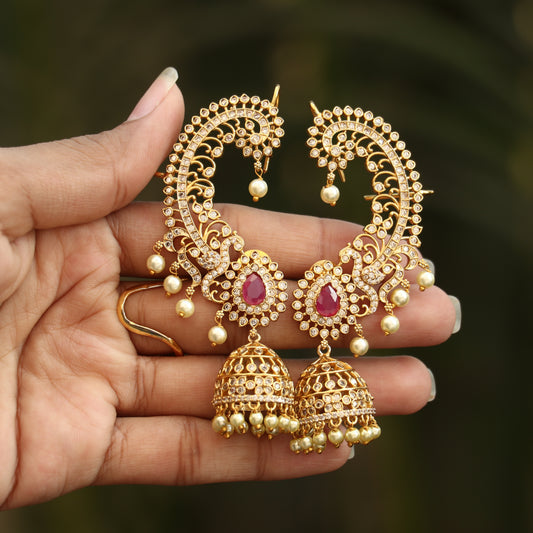 Antique AD Ear Cuff Jhumkas