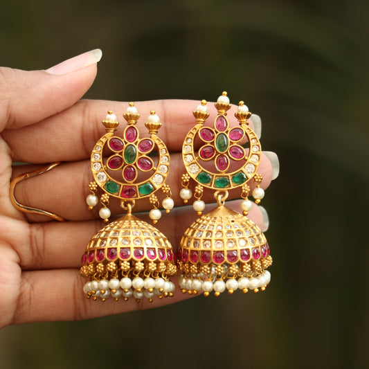 Antique Half Moon Kemp Jhumkas