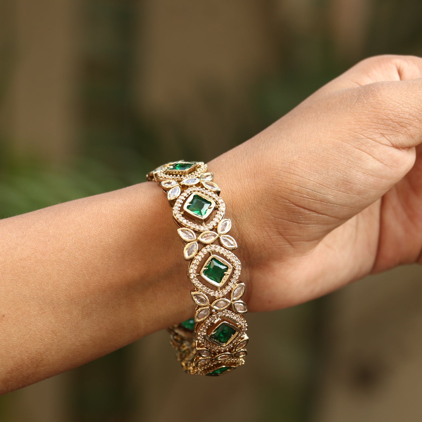 Antique Emerald AD Stone Bangles