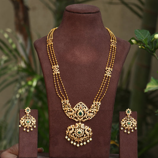 Peacock Gold Ball Layered Haram