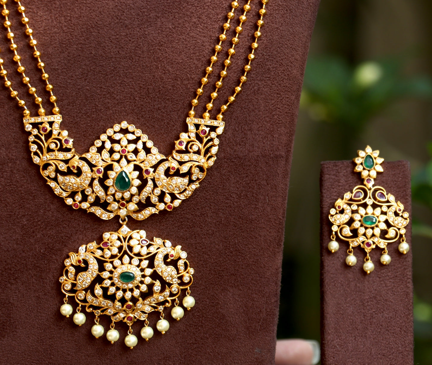 Peacock Gold Ball Layered Haram