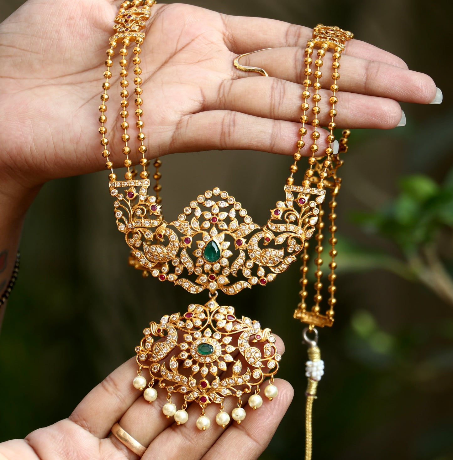 Peacock Gold Ball Layered Haram