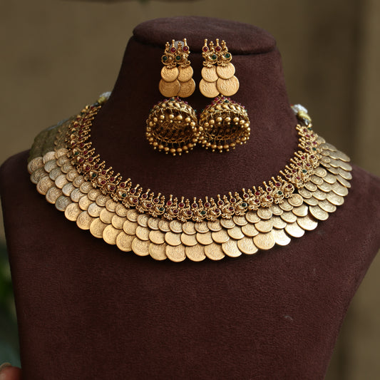 Layered Lakshmi Coin Necklace