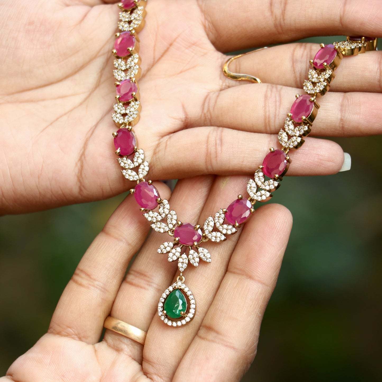 Multi Color AD Stone Necklace