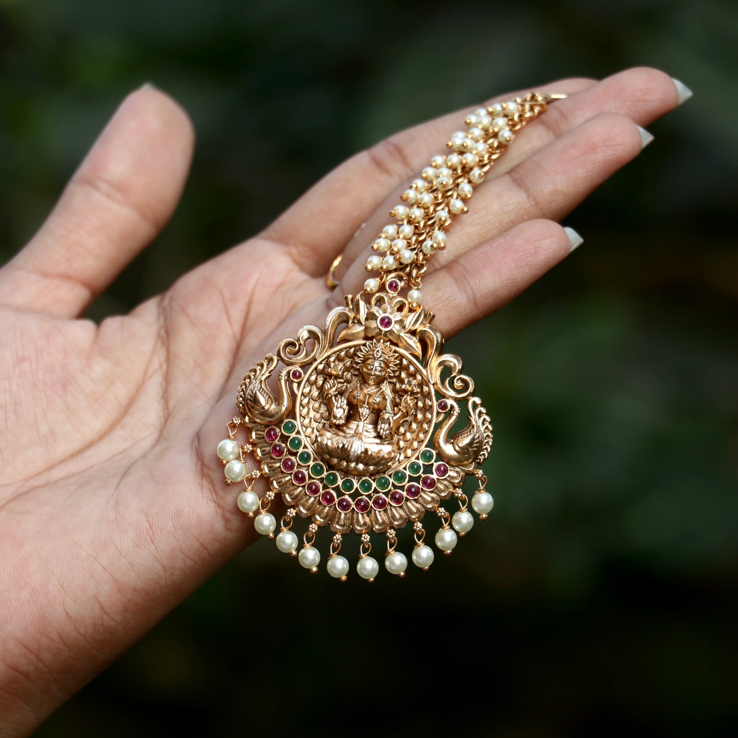 Lakshmi Pearl Maang Tikka