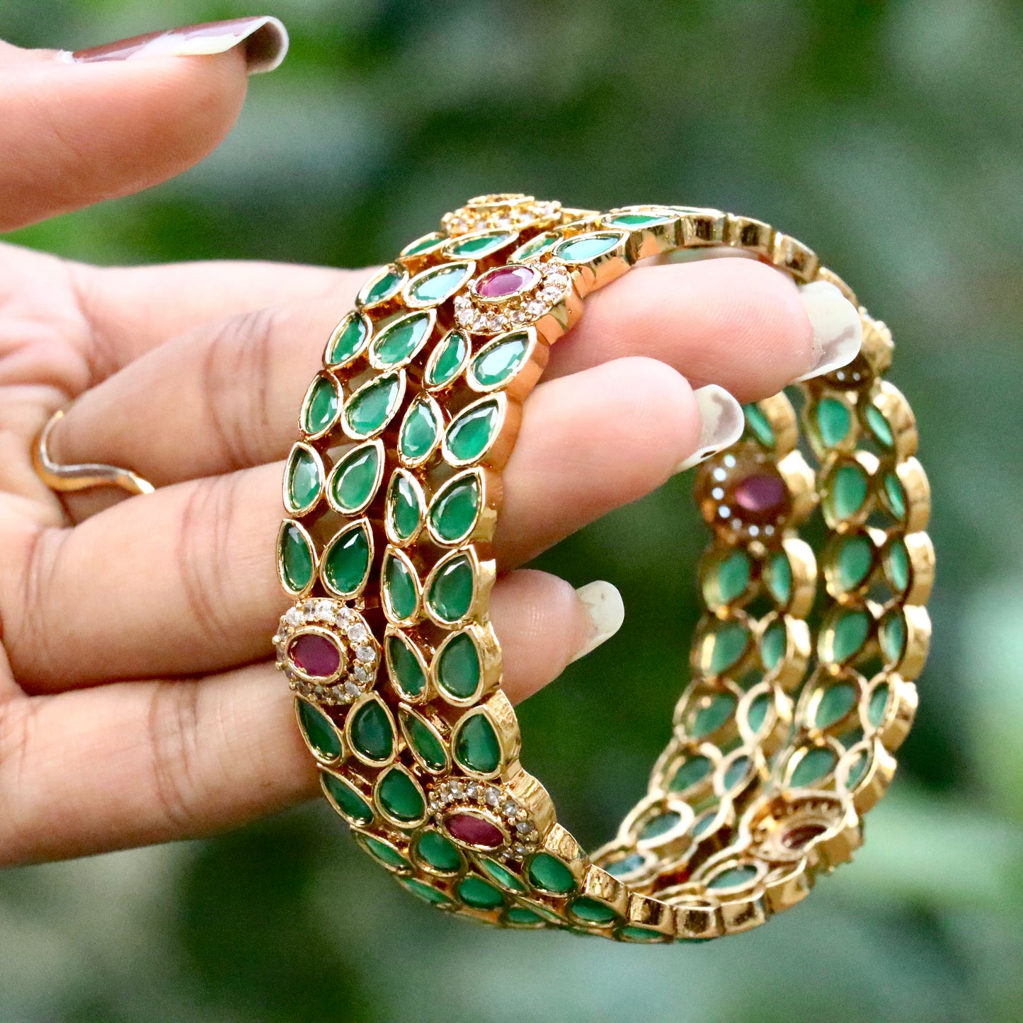 Emerald Stone Bangles