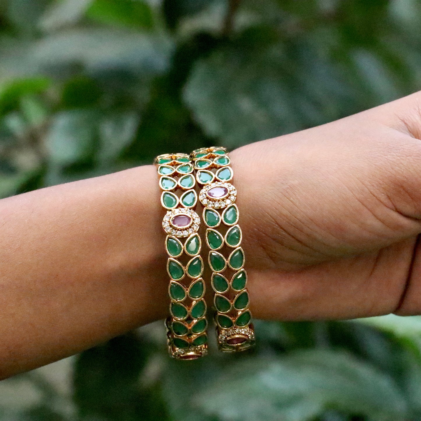 Emerald Stone Bangles