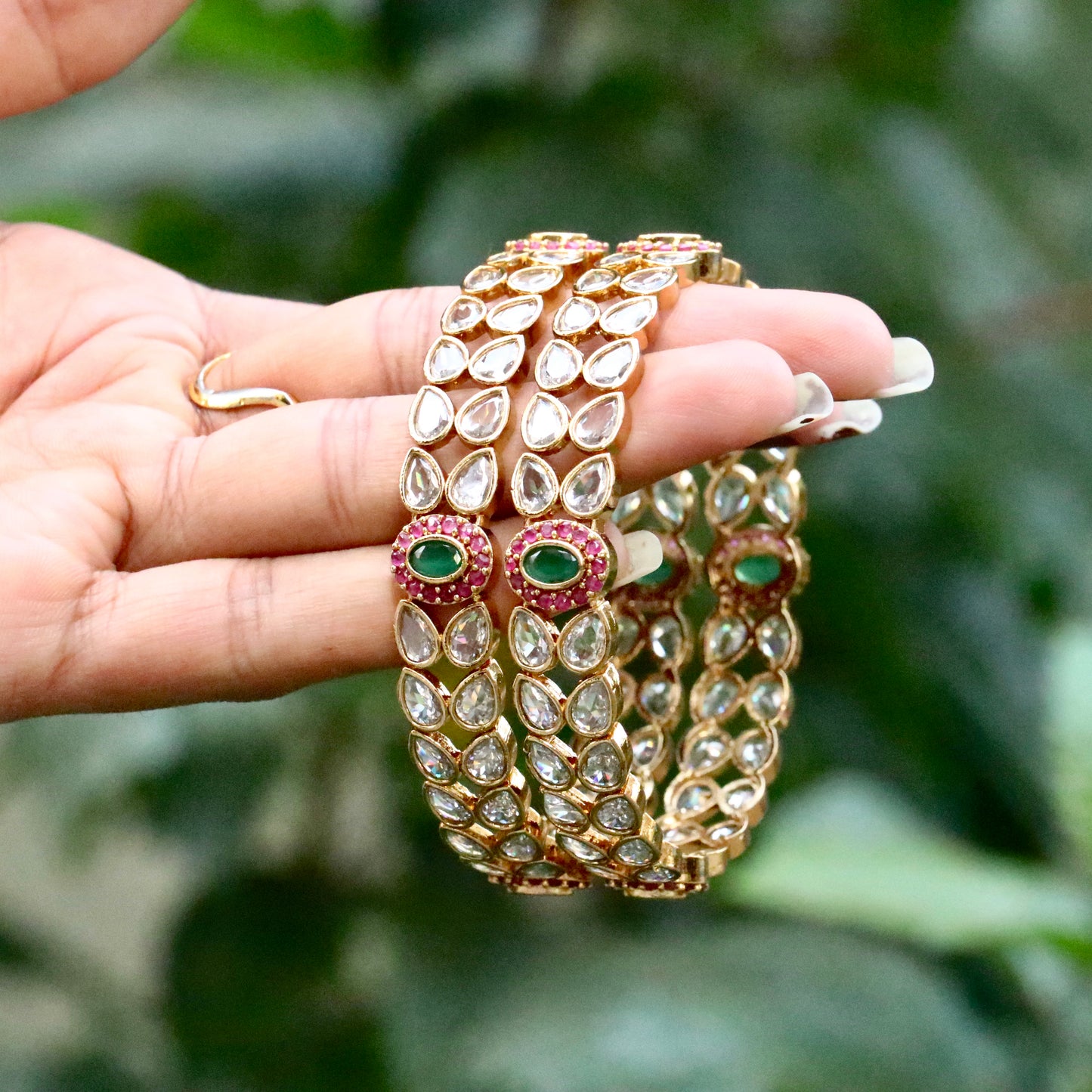 White Stone Bangles 2.6