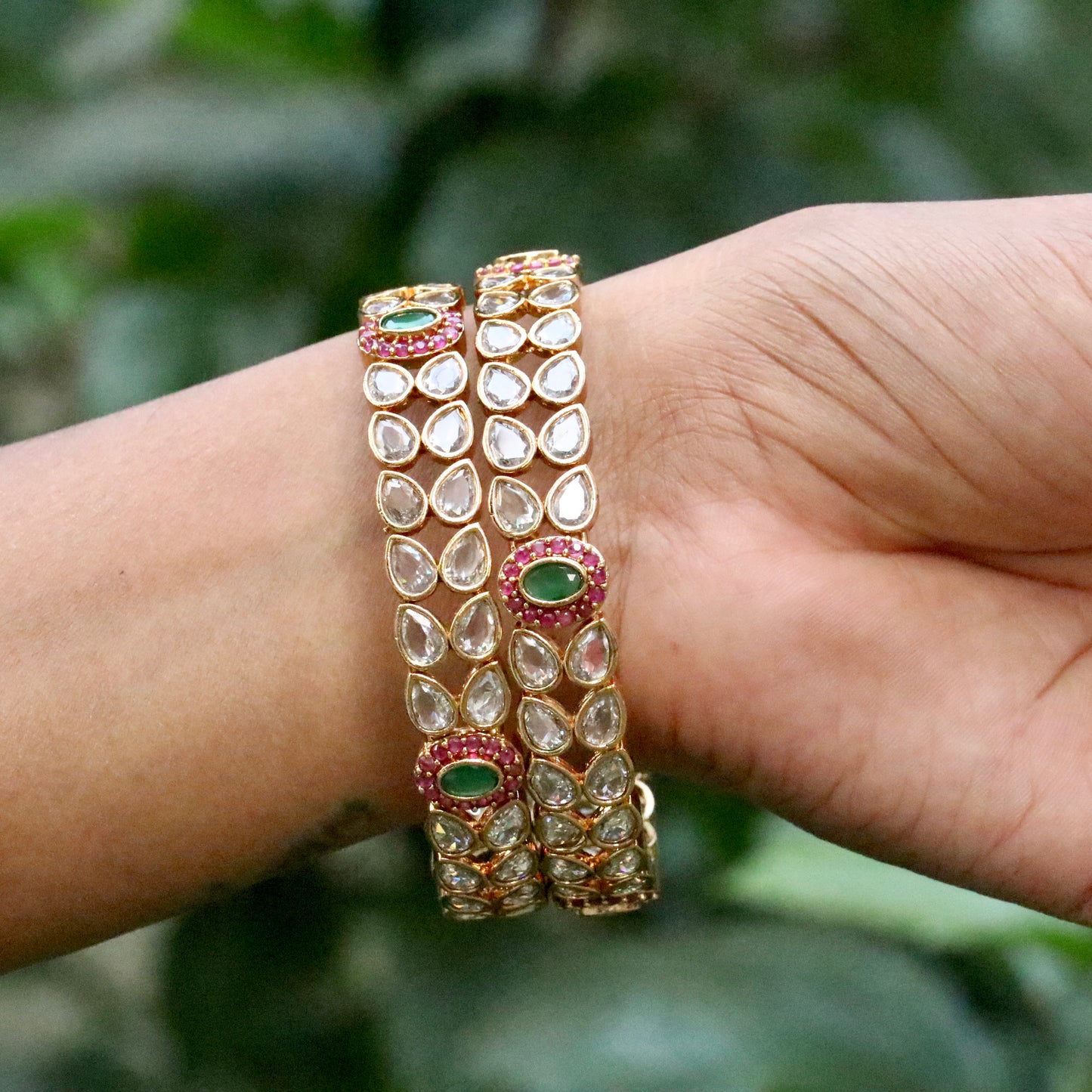 White Stone Bangles 2.6