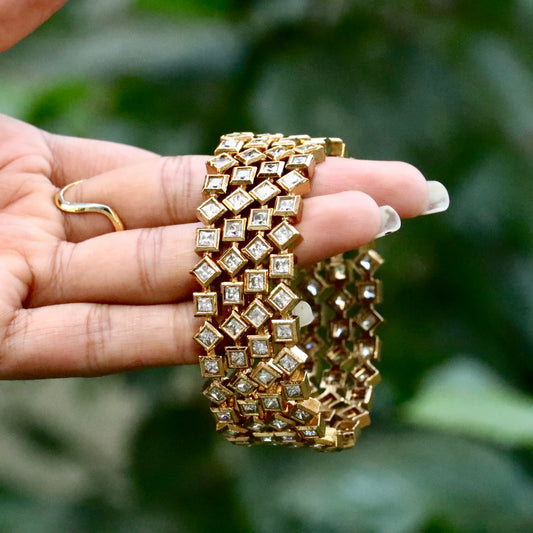 Square AD Stone Bangles