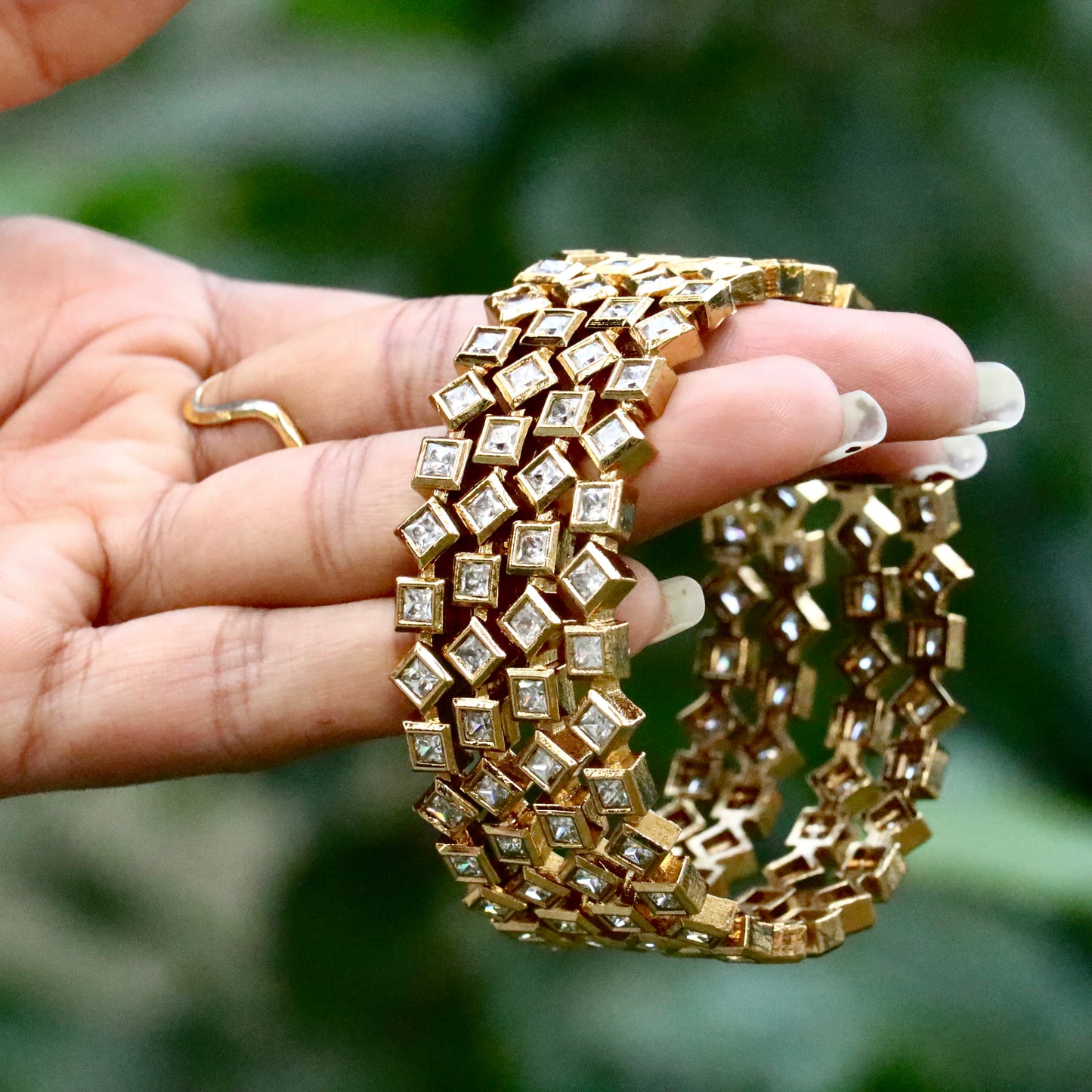 Square AD Stone Bangles