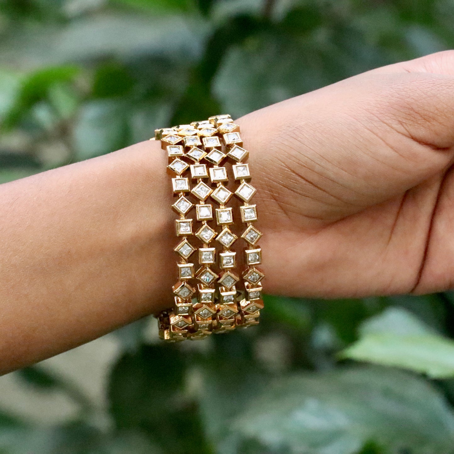 Square AD Stone Bangles