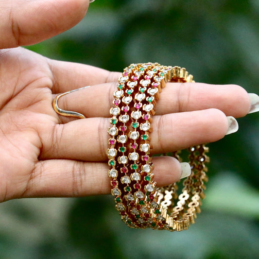 Gold Plated AD Stone Bangles