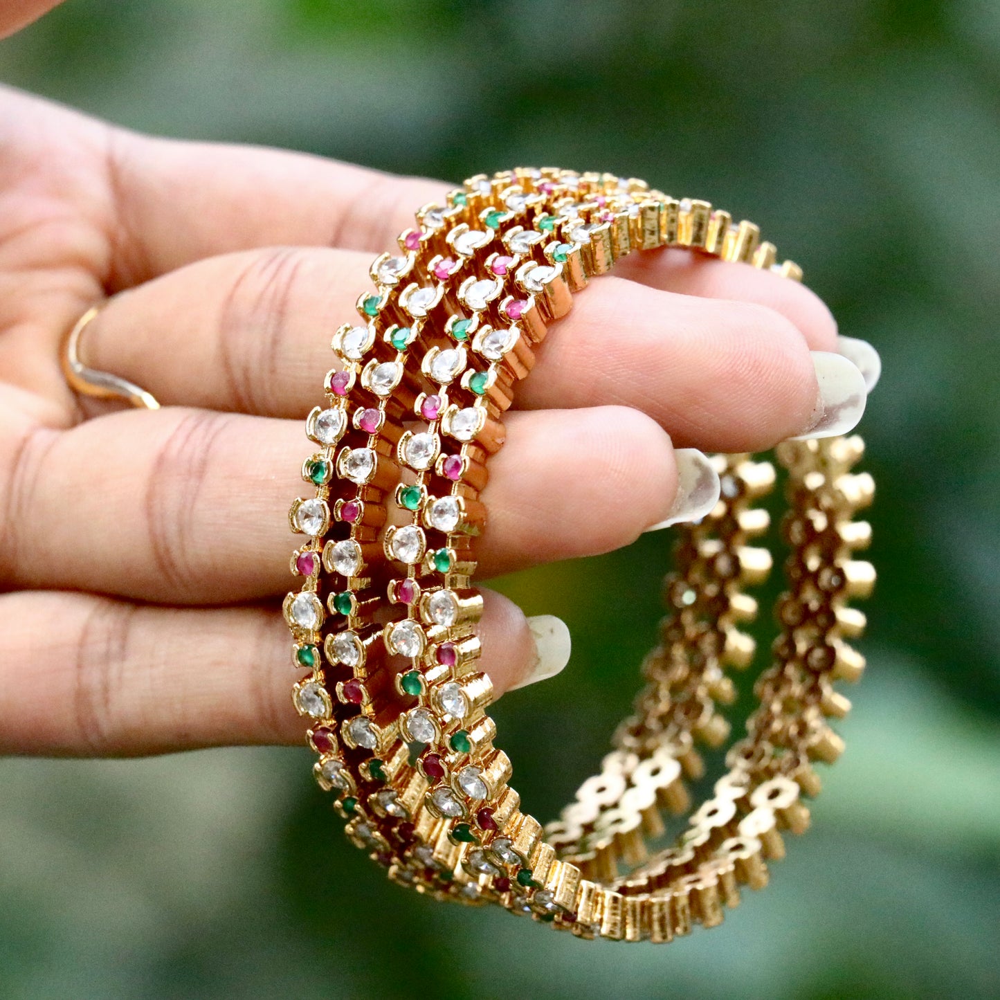 Gold Plated AD Stone Bangles