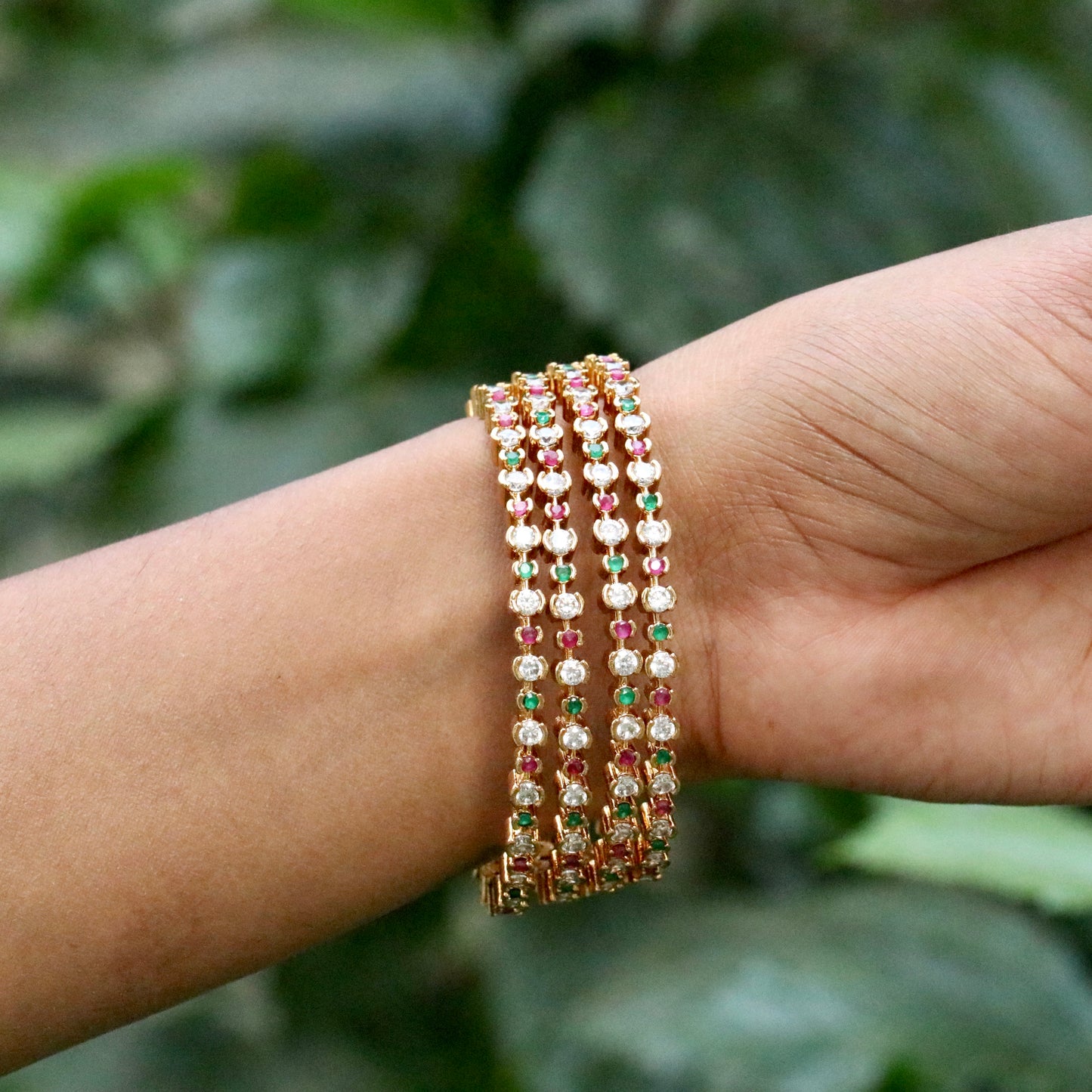 Gold Plated AD Stone Bangles