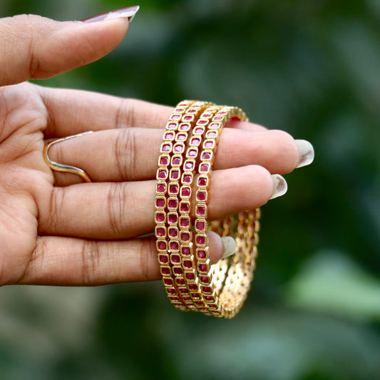 Ruby Stone Bangles - 2.6
