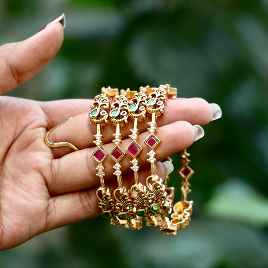 Gold Plated Stone Bangles