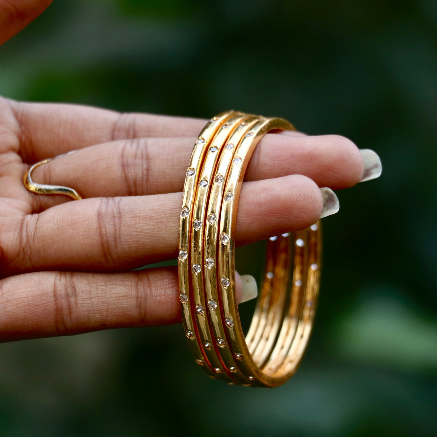 Antique White Stone Bangles