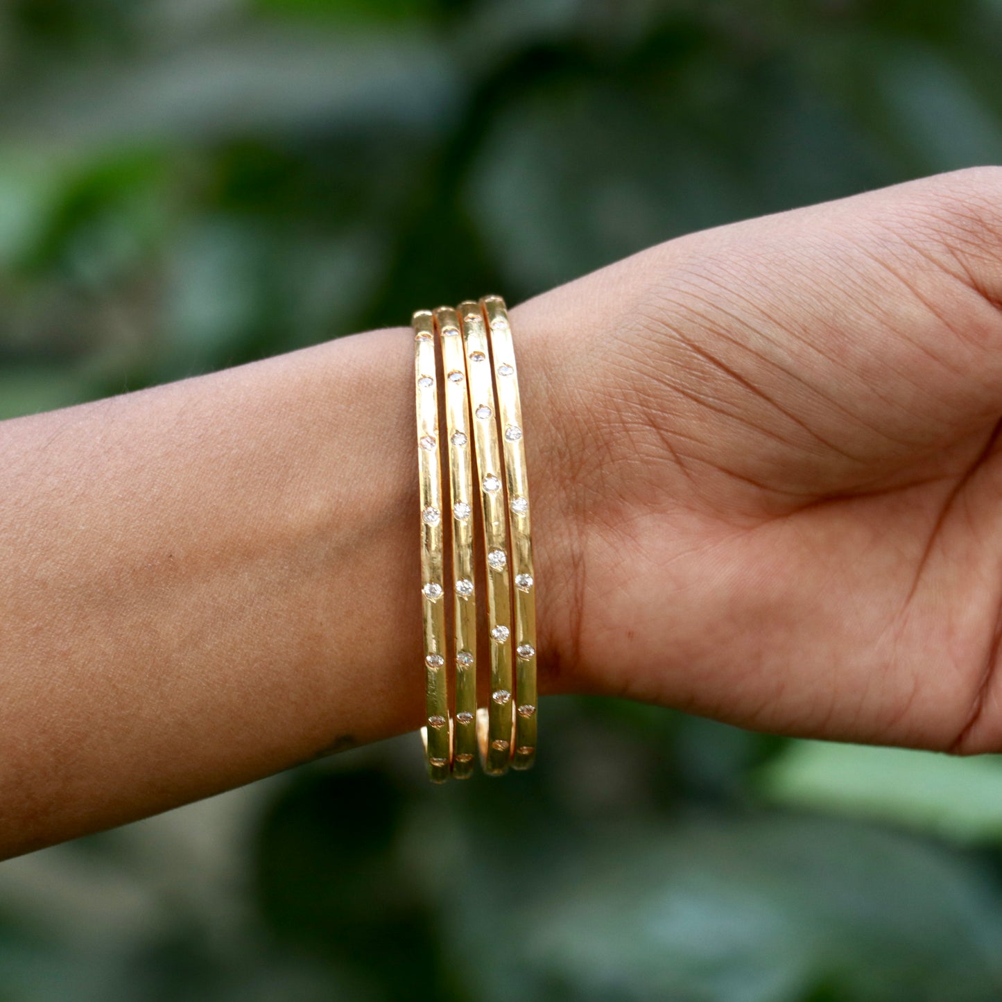 Antique White Stone Bangles