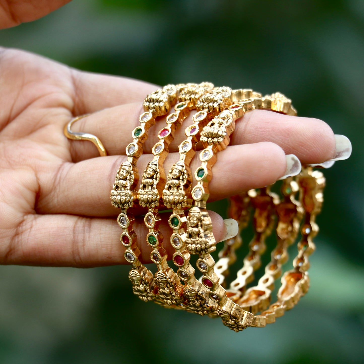 Antique Lakshmi AD Stone Bangles