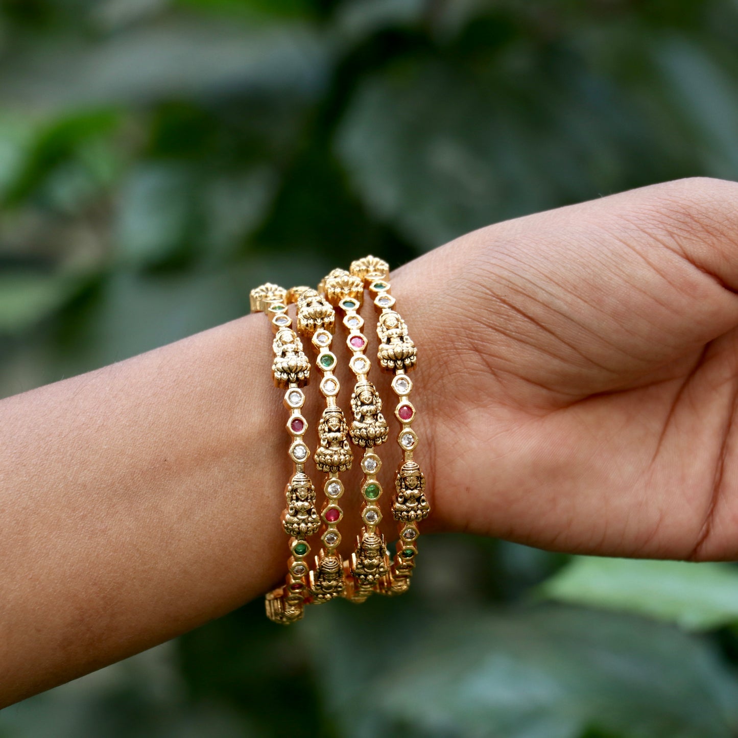 Antique Lakshmi AD Stone Bangles