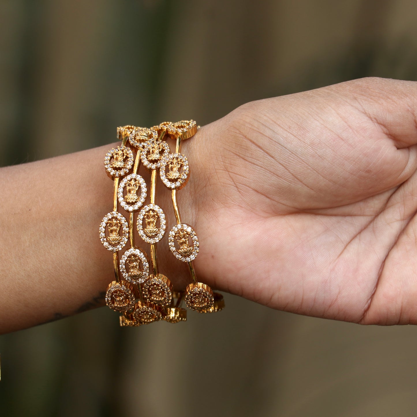 Antique Lakshmi AD Stone Bangles