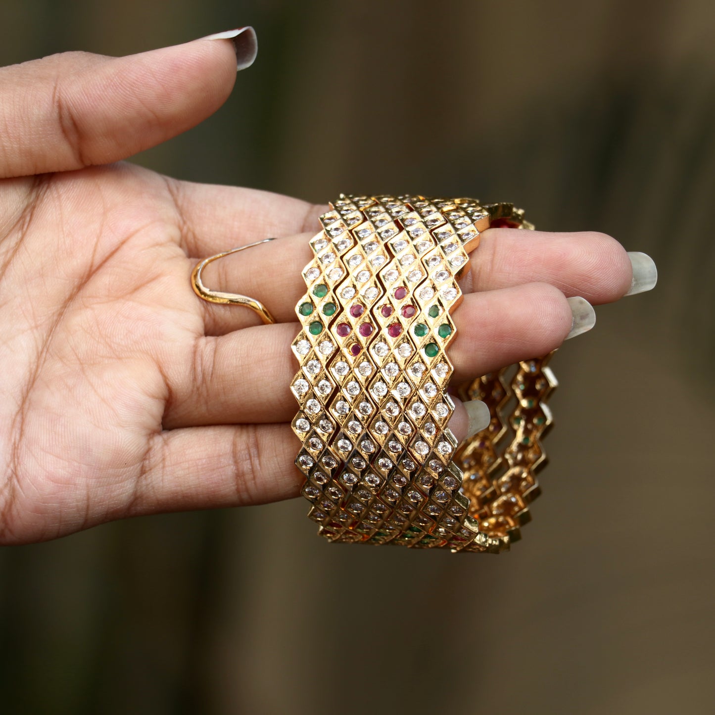 Gold Plated AD Stone Bangles