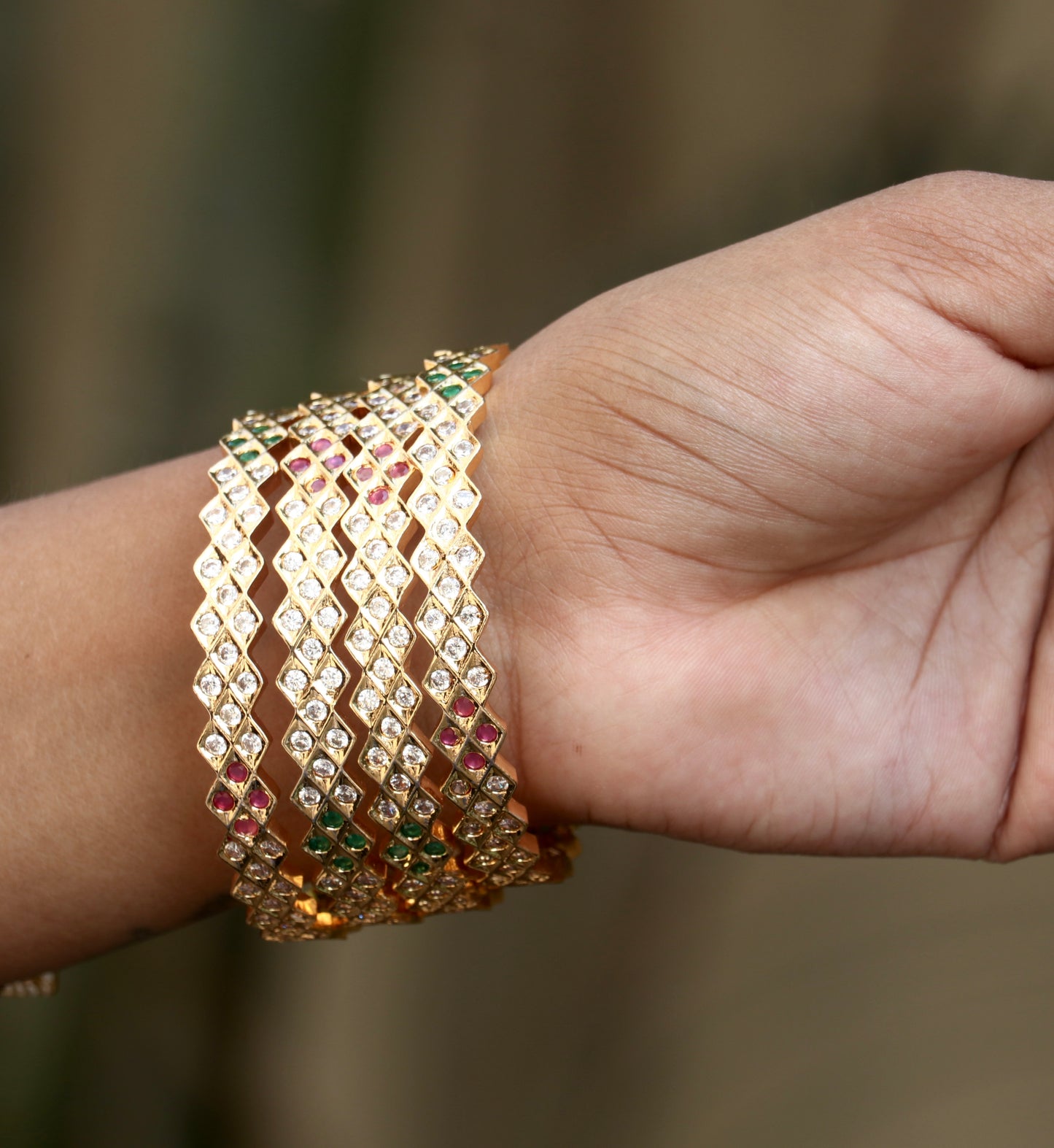 Gold Plated AD Stone Bangles