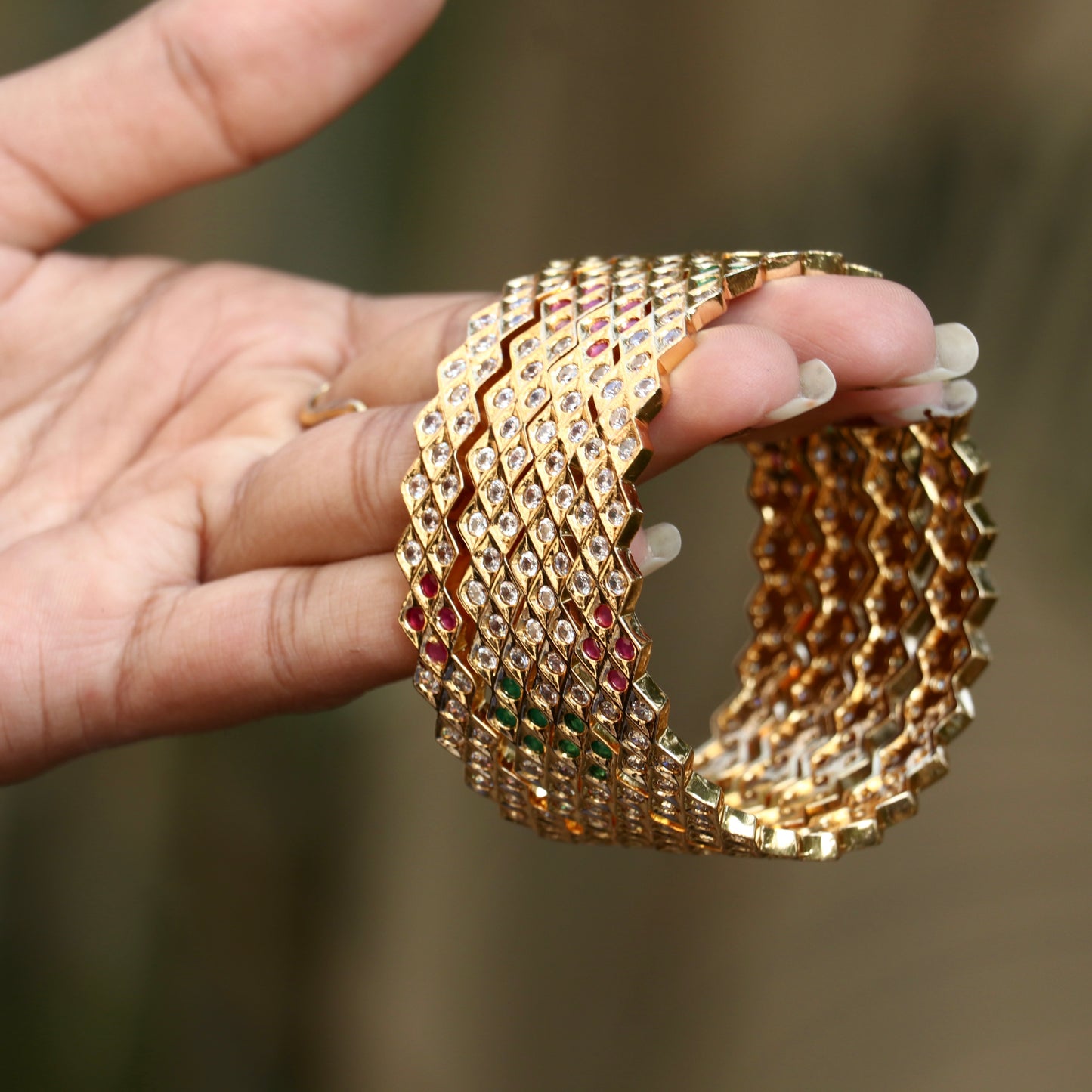 Gold Plated AD Stone Bangles