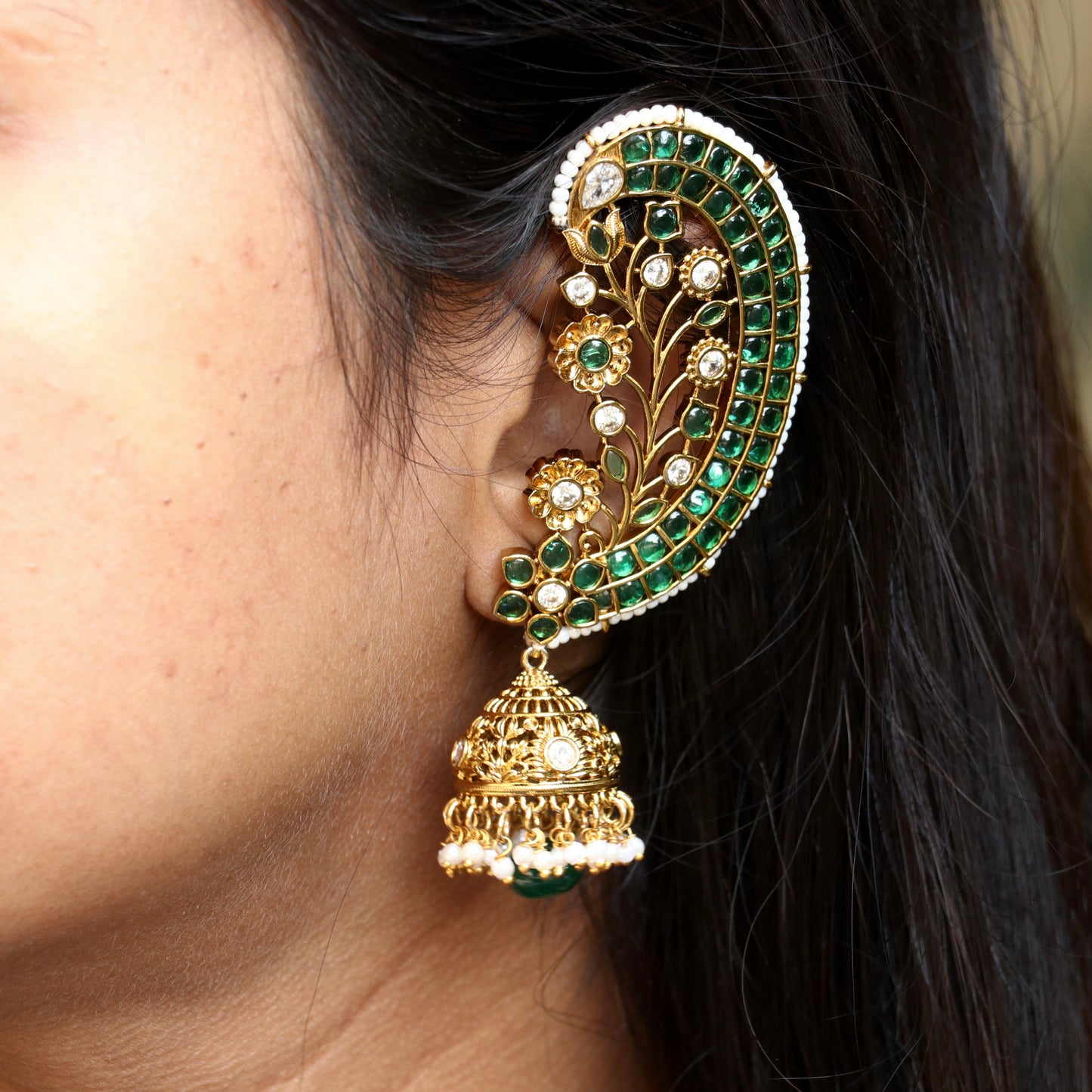 Emerald Kemp Stone Ear Cuffs