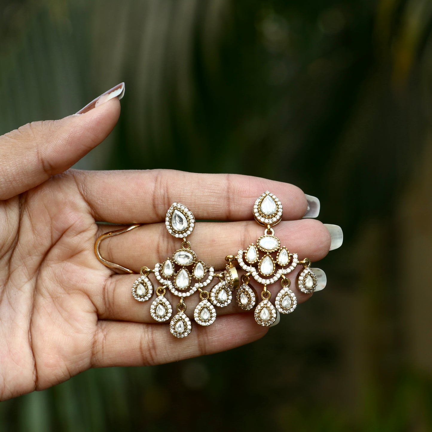 Gold Victorian Finish Moissanite Necklace