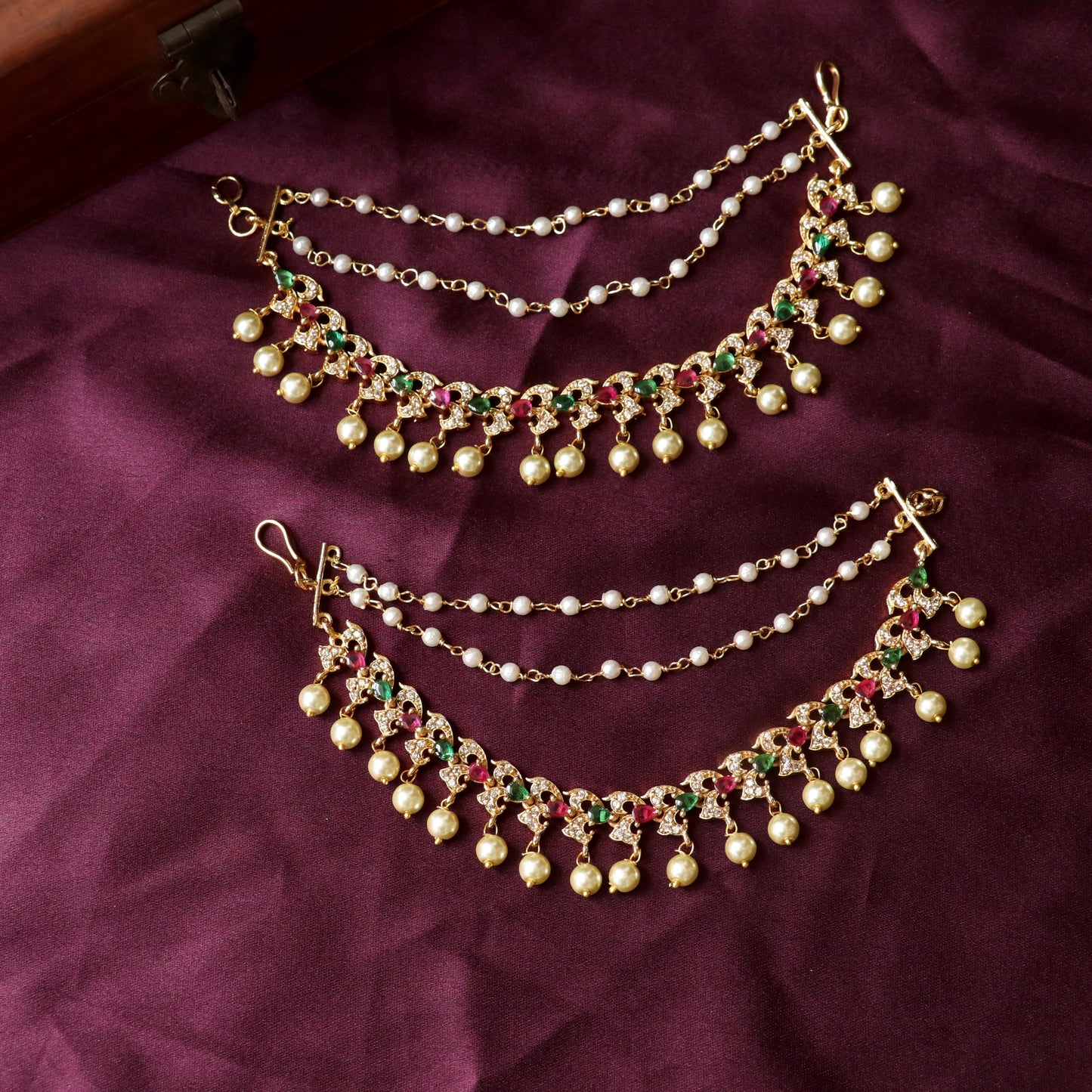 Layered AD Stone Ear Chains