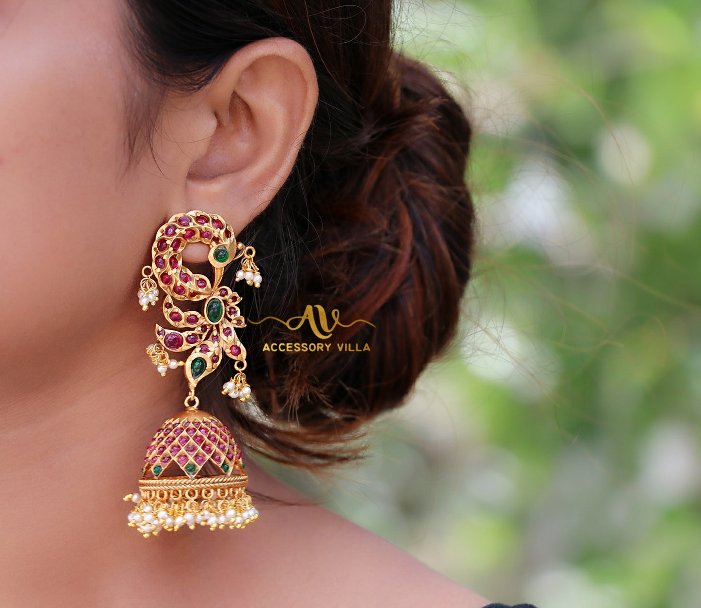 Long Statement Peacock Jhumkas