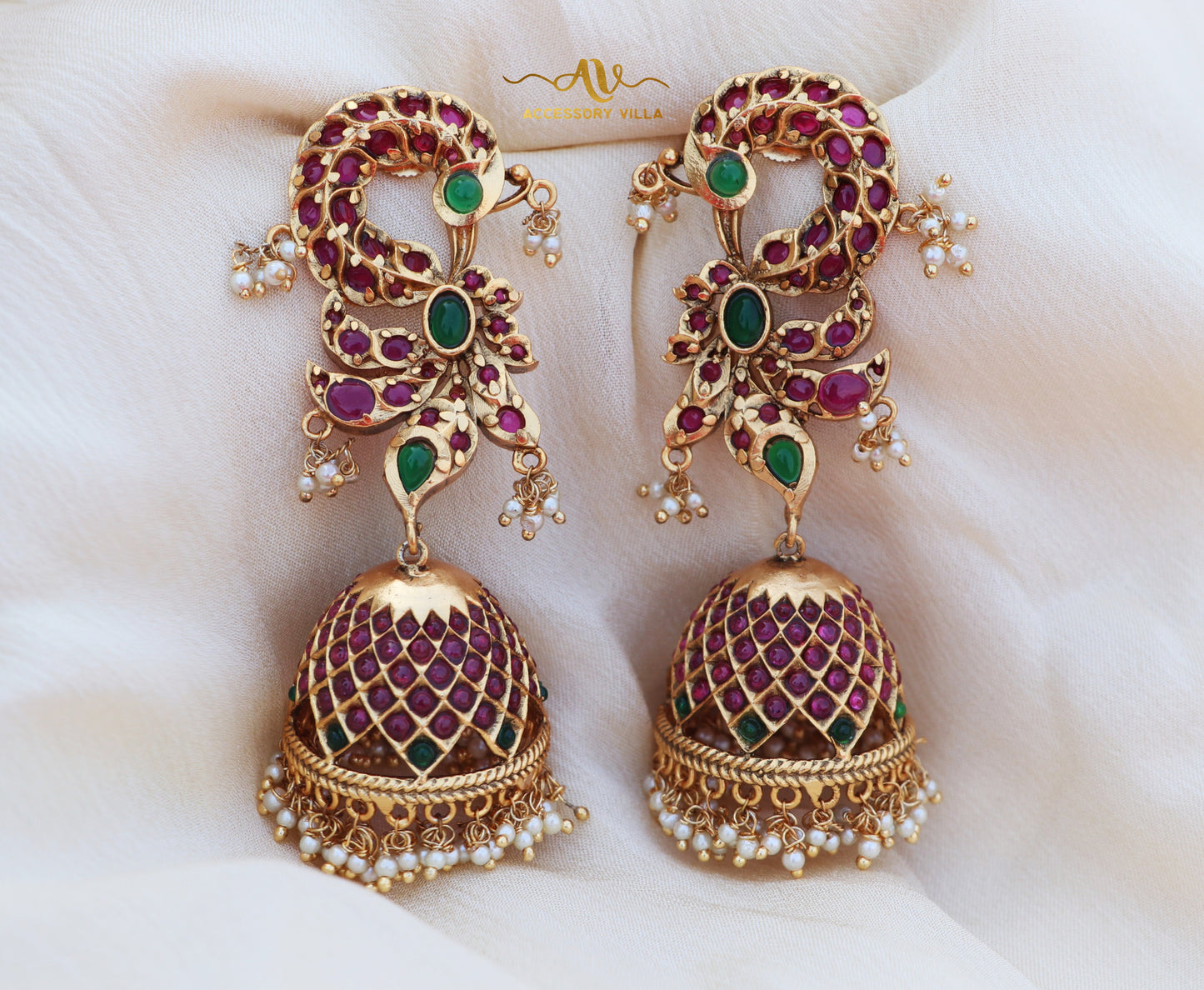 Long Statement Peacock Jhumkas