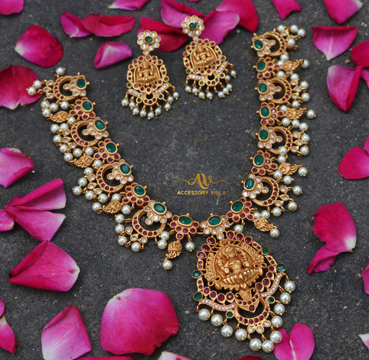 Traditional Gold-Plated Goddess Lakshmi Bridal Set