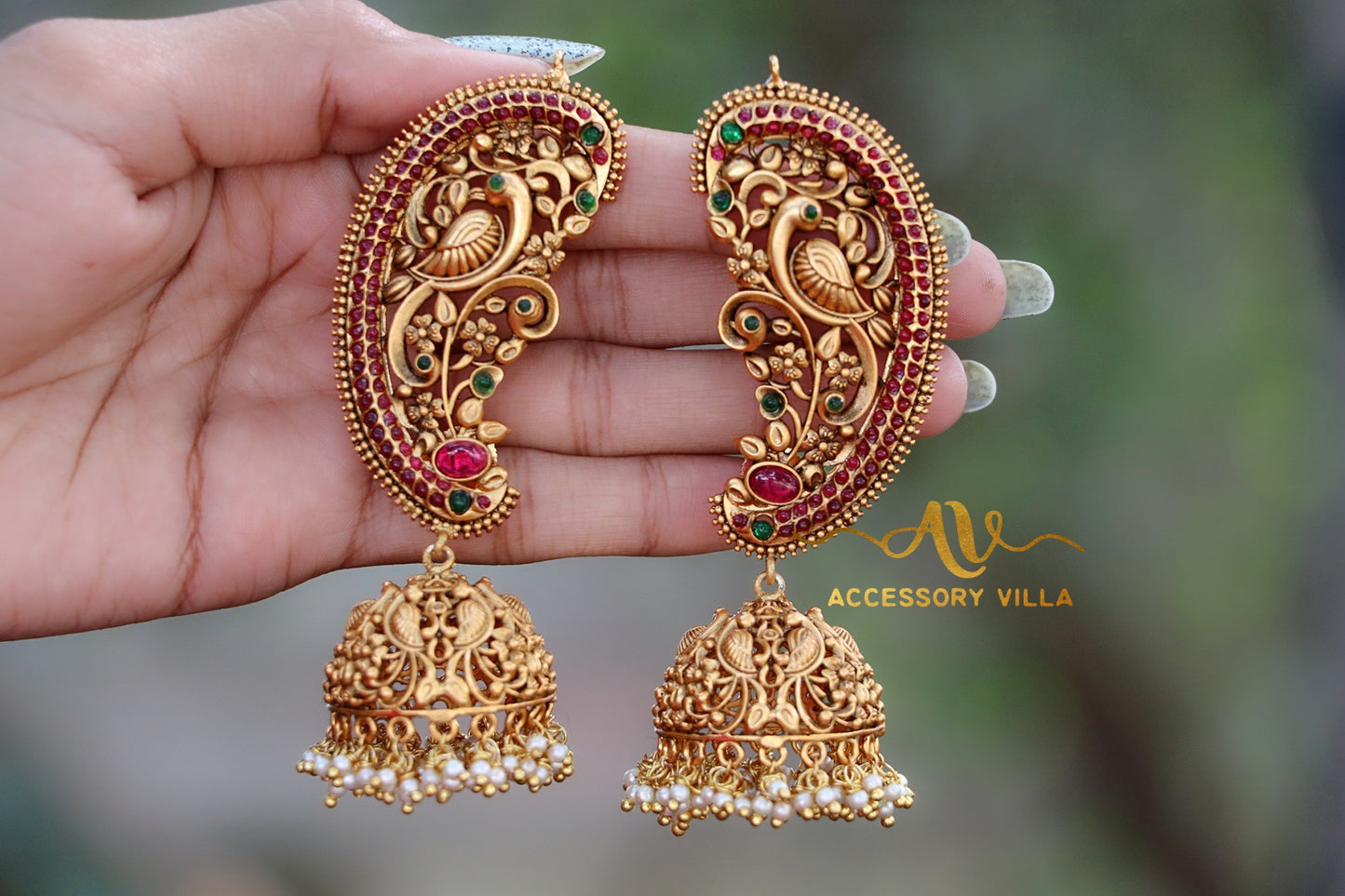 Antique Ear Cuff Jhumka Earrings