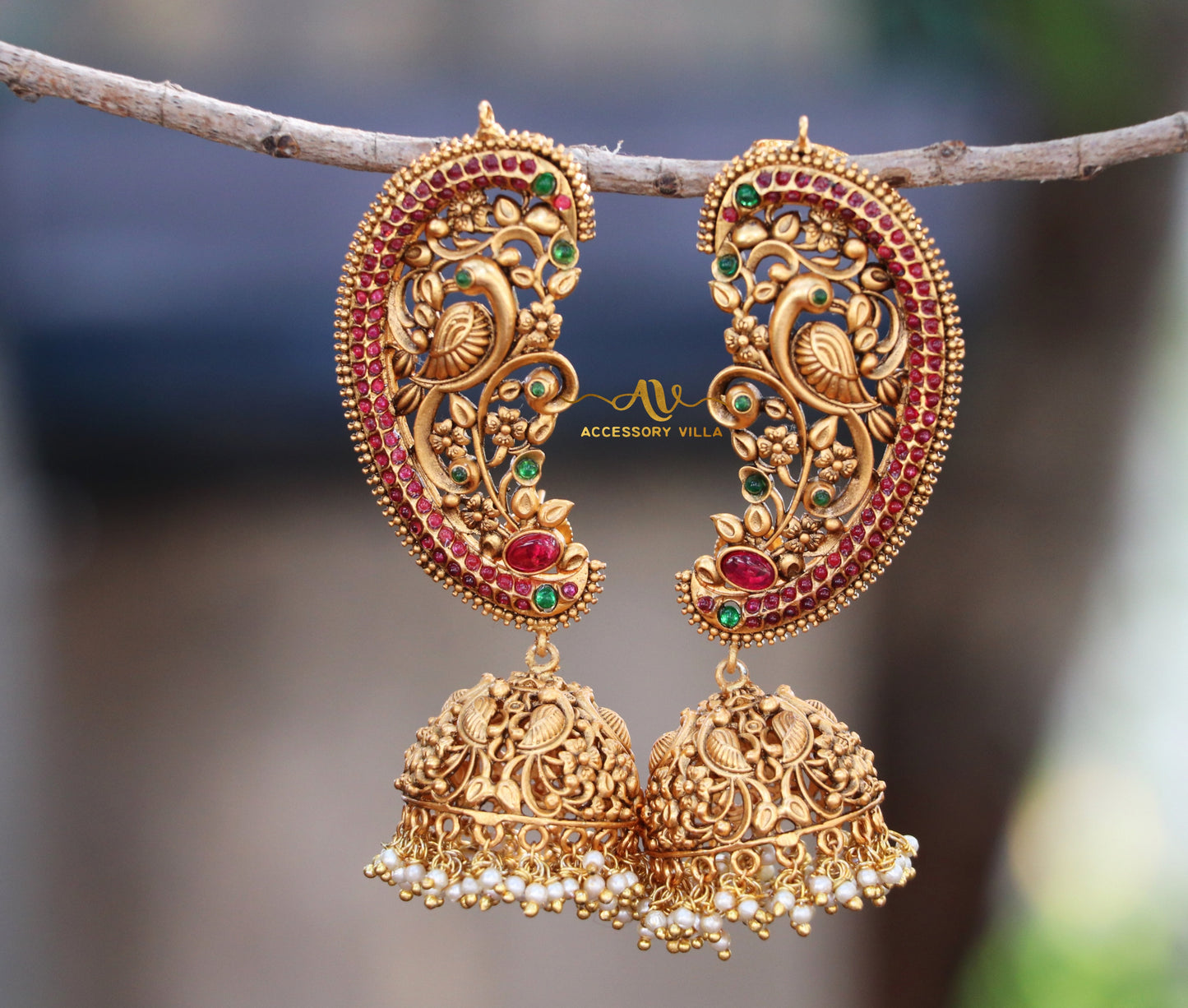 Antique Ear Cuff Jhumka Earrings