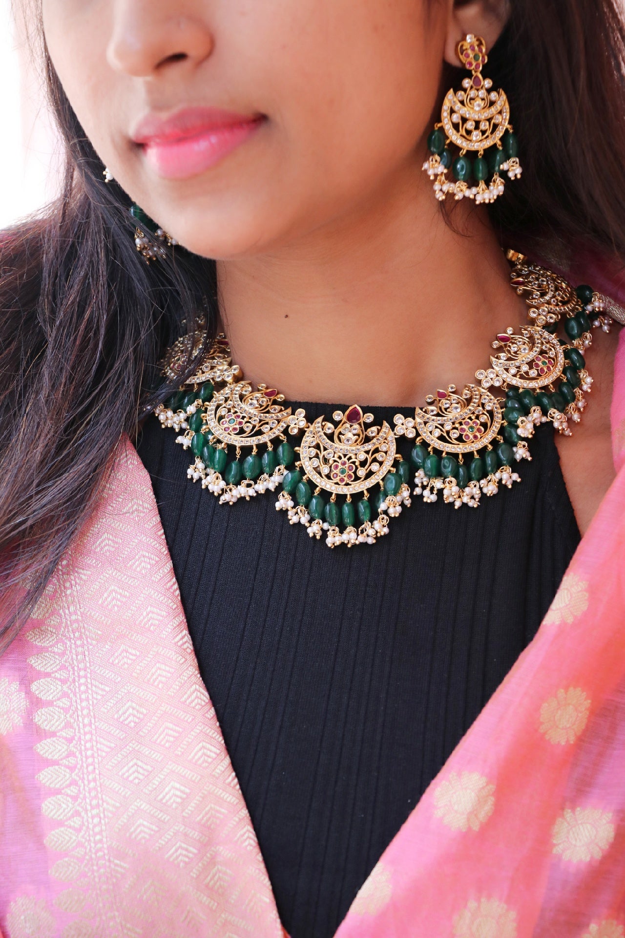 Half Chandelier Necklace Set