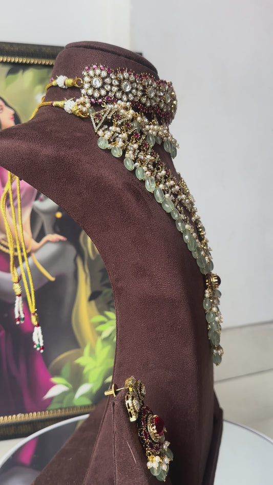 Prapti Moissanite Polki Kundan Bridal Combo Set / Short / Long Set